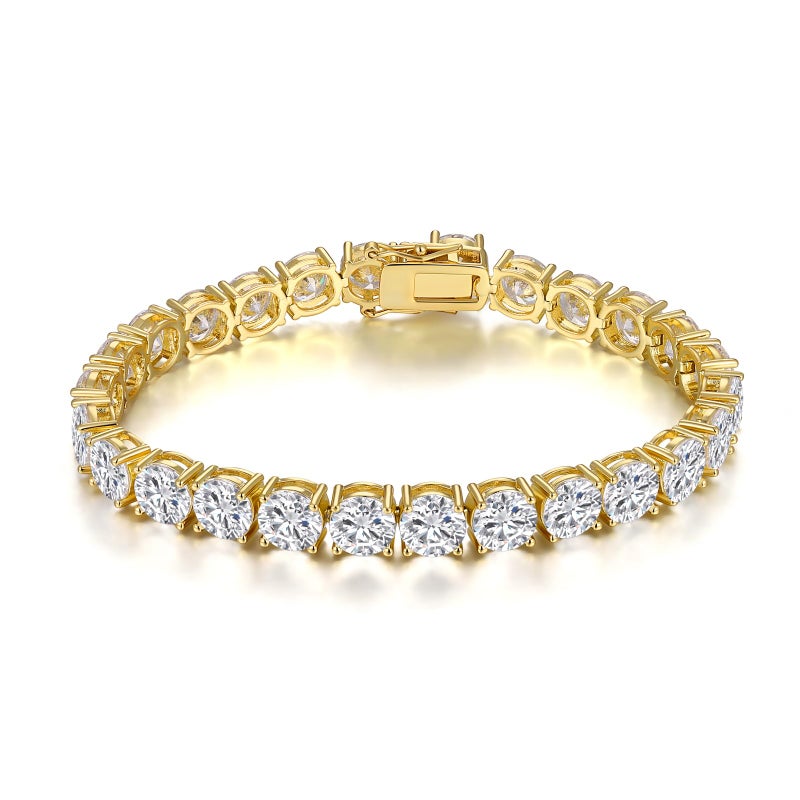Gemsme 5MM Tennis Bracelet for Women Men, 18K Gold Plated 5mm Round Cubic Zirconia Classic Tennis Bracelets,7.5 inch - Image 1